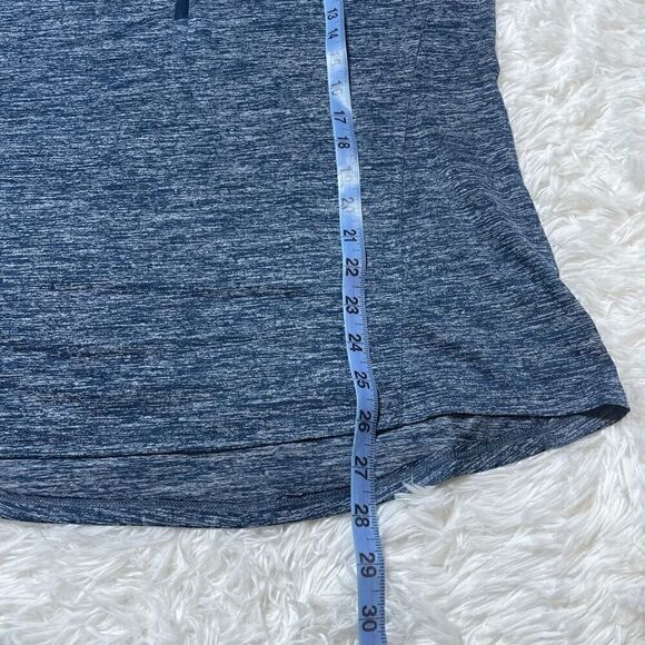 Under Armour Loose HeatGear Size Large Blue Heather 1/2 Zip Long Sleeve Top - Picture 5 of 9